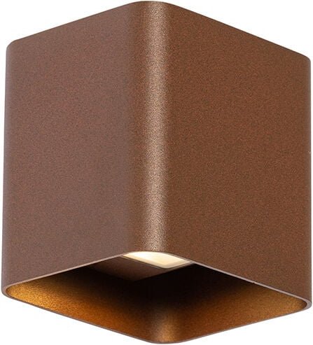 Moderne Wandleuchte rostbraun inkl. led IP54 quadratisch - Evi