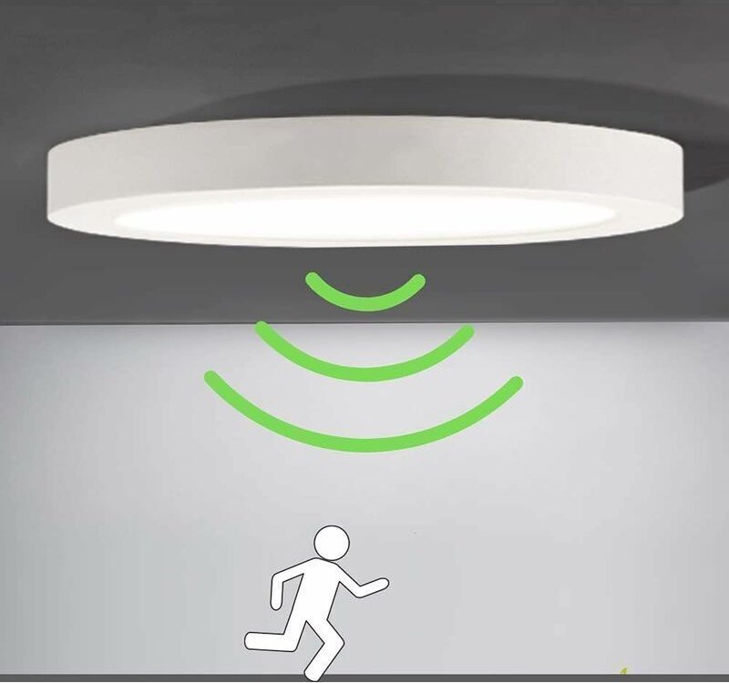 Lámpara de techo LED con sensor de movimiento, luz automática para exteriores, balcón, garaje, entrada, pasillo, luminar...