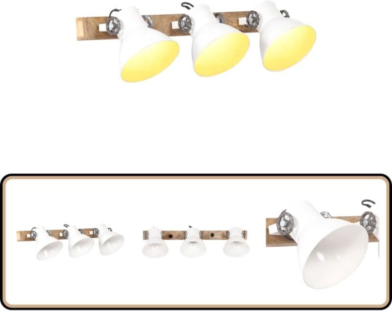 Wandlampe Industriestil Weiß 65x25 cm E27 - Industrielampen - Wandleuchte - Wohnraumbeleuchtung - Esszimmerlampe - Schla...