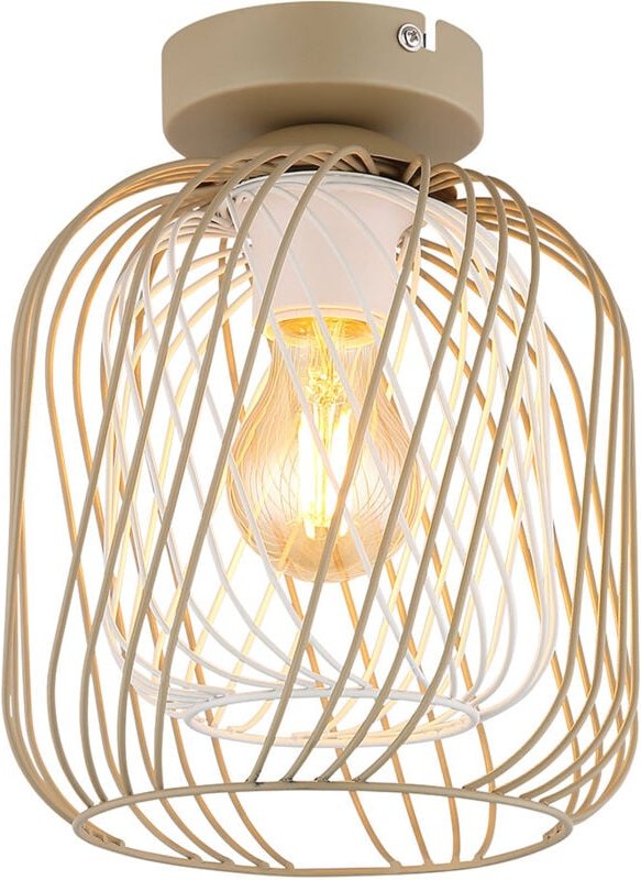 Thumbnail - Deckenleuchte Wohnzimmerlampe Deckenlampe Sandfarbe Metallgeflecht E27