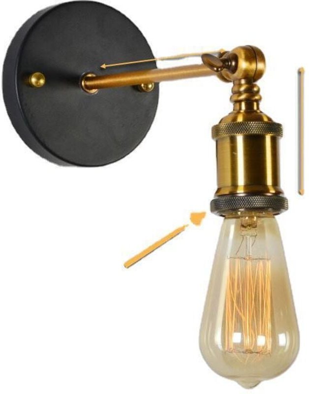 Vintage-Loft-Applikationen, Wandleuchten, LED-Leuchten, E27, Edison-Ampullen-Plakette für Retro-Industriebeleuchtung im ...