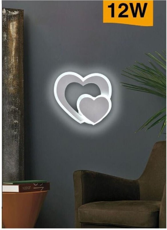 Trade Shop - interne led-wandleuchte modern double heart 12 w licht 3000K 4000K 6500K E83-B -
