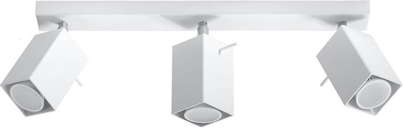 Deckenleuchte 3 flammig modern Spotlampe Deckenstrahler verstellbar weiß, Strahler Stahl, 3x GU10, l 45 cm, Wohnzimmer