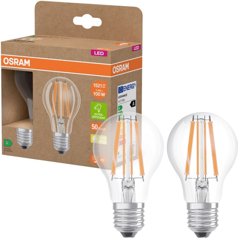 Osram - homelighting 4099854253706 led eek a (a - g) E27 Glühlampenform 7.2 w = 100 w Warmweiß (ø x h)