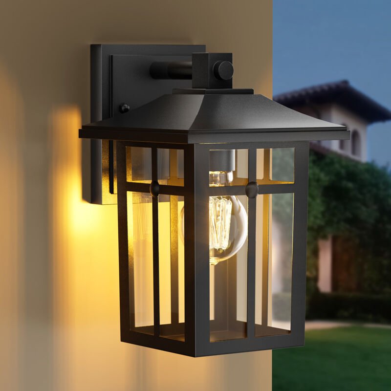 Schwarz Außen Wandleuchte Wandbeleuchtung Deko Wandlampe Outdoor Wandlampe für Außenwand Hauswand Haus(Leuchtmittel nich...