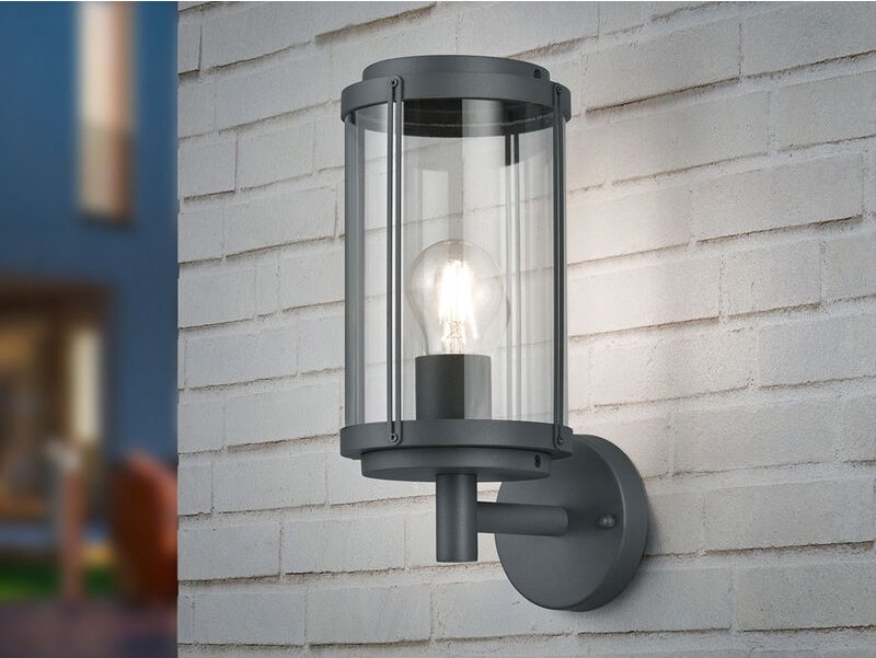 Meinewunschleuchte - Moderne led Außenwandleuchte Laterne in Anthrazit - Fassadenbeleuchtung