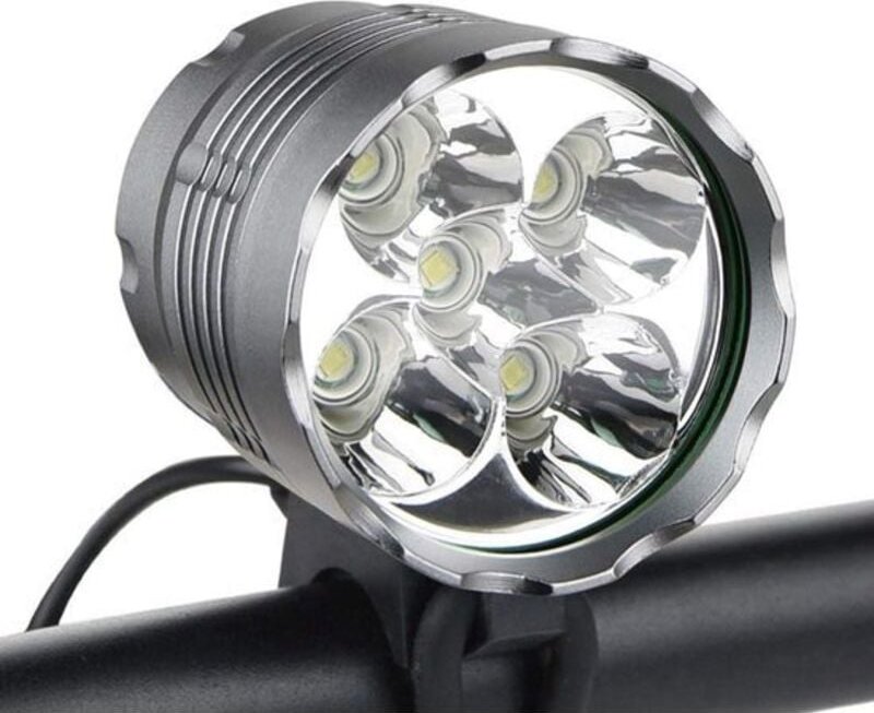 Fahrradlampe – Frontlicht – Scheinwerfer – Fahrradscheinwerfer – 6000 Lumen – 5 LEDs – Wasserdichter Mountainbike-Schein...