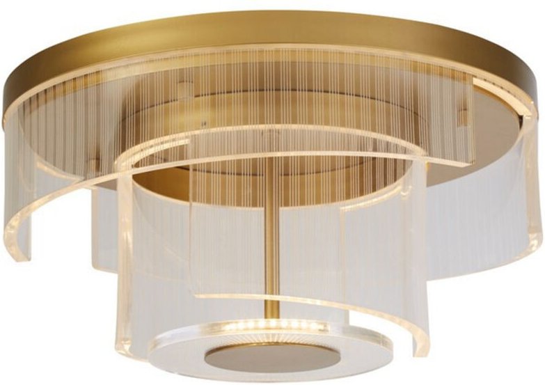 Searchlight Deco LED-Deckenleuchte, goldenes Metall und klares Acryl