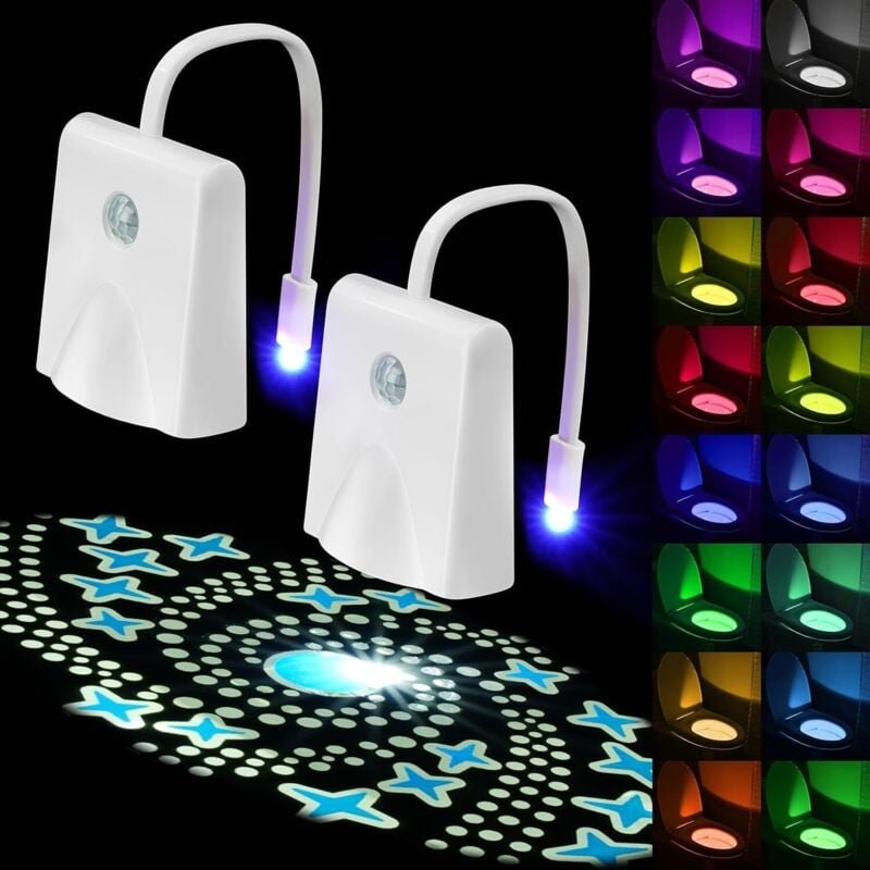 LED-Toiletten-Nachtlicht mit Bewegungsmelder, 16 Farben, USB-aufladbar, mit einstellbarem Bewegungsmelder. Originelles u...