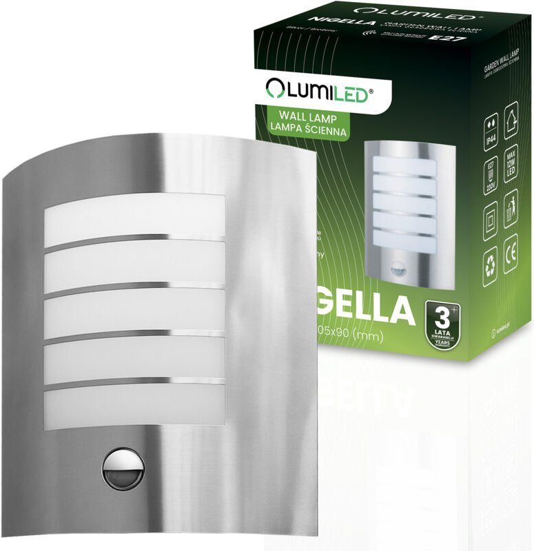 NIGELLA E27 Gartenwandleuchte mit Bewegungs- und Dämmerungssensor