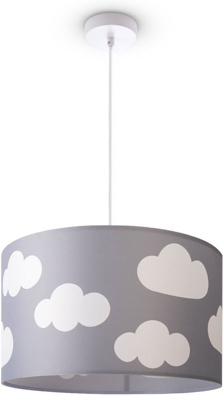 Paco Home - Deckenlampe Kinderzimmer Pendelleuchte Baby Lampenschirm Stoff Rund Sterne Pendelleuchte - Weiß, Design 10 (...
