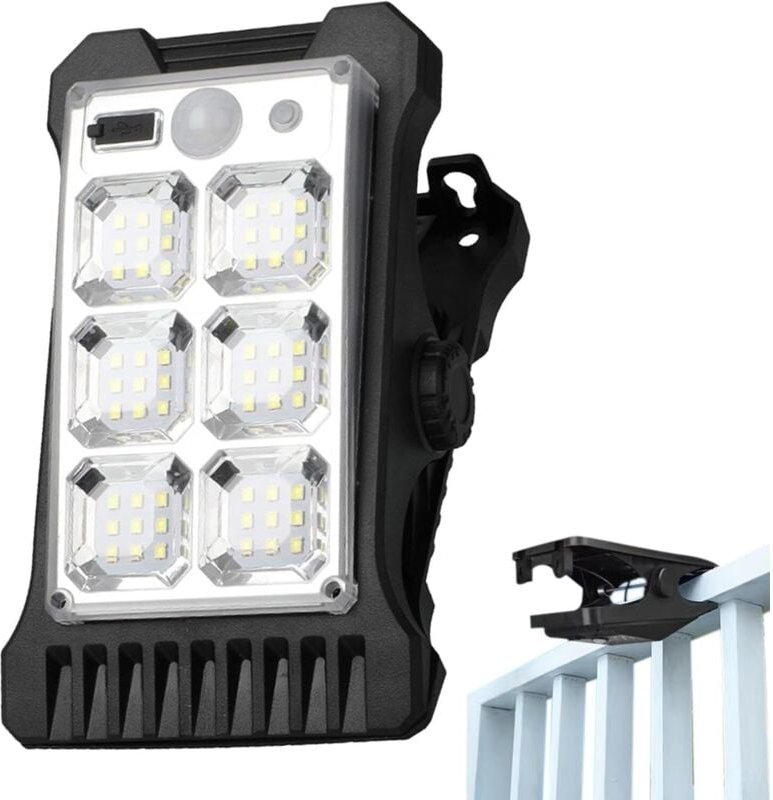 Ansteckbare Solarleuchte, wasserdicht mit Bewegungsmelder für mehr Sicherheit im Außenbereich, USB-aufladbare Solarleuch...
