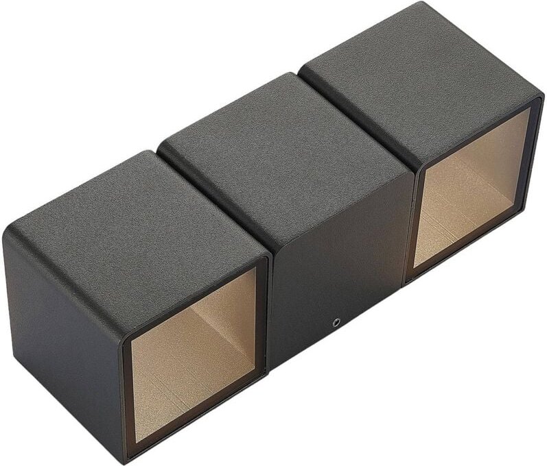 Thumbnail - LED-Außenwandleuchte Niclas, eckig - dunkelgrau