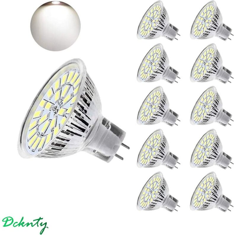 MR16 LED-Lampe, GU5.3 5W LED-Licht, entspricht einer 50W Halogenlampe, Kaltweiß 6000K 450LM AC/DC 12V-24V Nicht dimmbare...