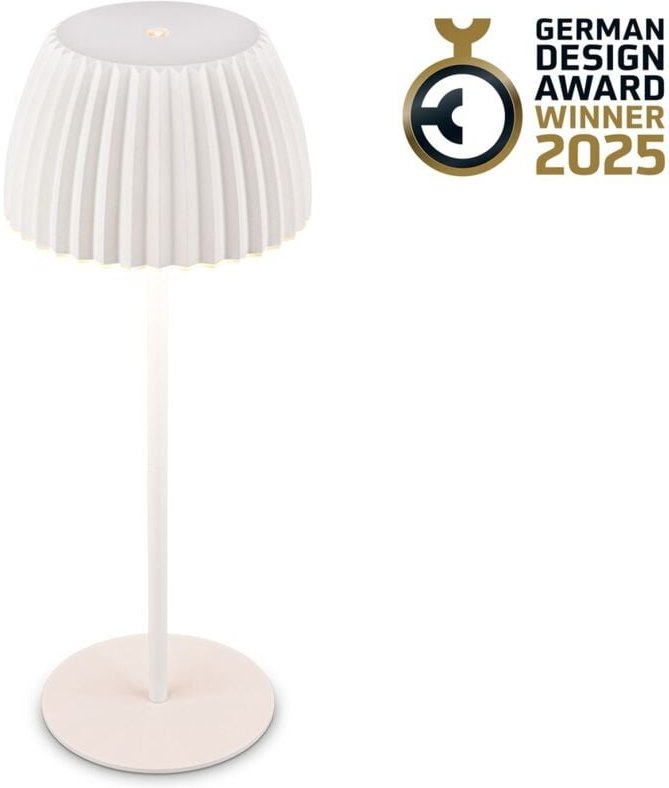 B.k.licht - Riffle led Tischlampe Akku Tischleuchte Höhenverstellbar Dimmbar Kabellos Weiß