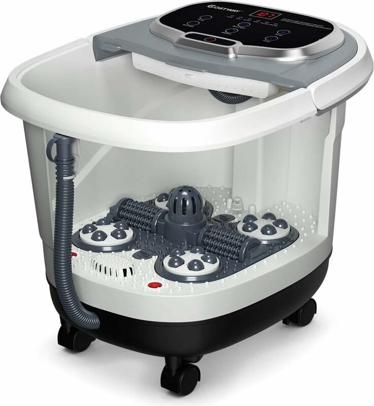COSTWAY Fussbad Massagegeraet mit Rollen, Elektrische Fussbadewanne Heizung und Duschemassage, Shiatsu Fussmassage Spa 1...