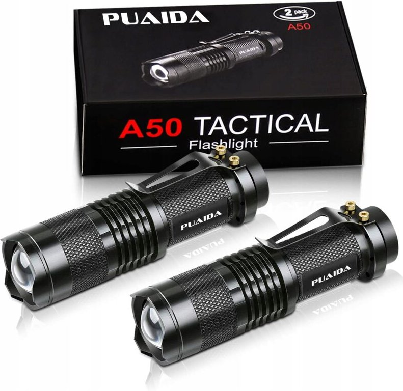 PUAIDA Mini-LED-Taschenlampe für Kinder, superhell, Zoom, Batterien, 3 Modi