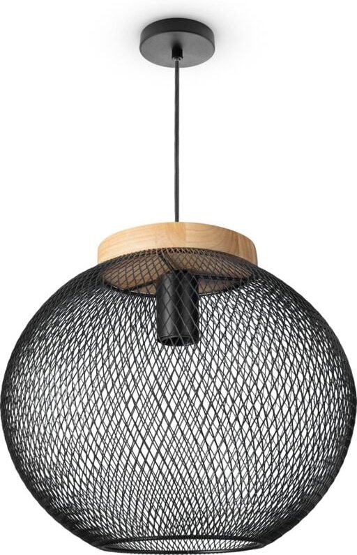 Paco Home Pendelleuchte Esszimmerlampe Korblampen Metall Hängelampe Küche Industrie E27 Pendelleuchte - Typ 1, Schwarz-H...