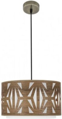 Fabrilamp - Verstellbare Hängeleuchte Modell Katerina 1xE27 Leder/Dunkelholz