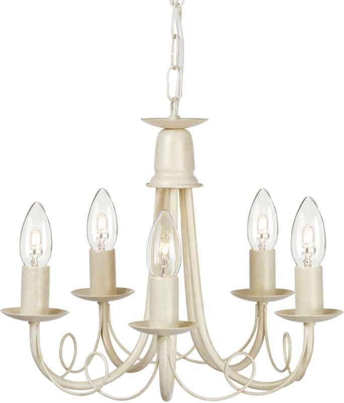 Elstead Minster - 5 Leichte Kronleuchter Elfenbein, Gold Finish, E14