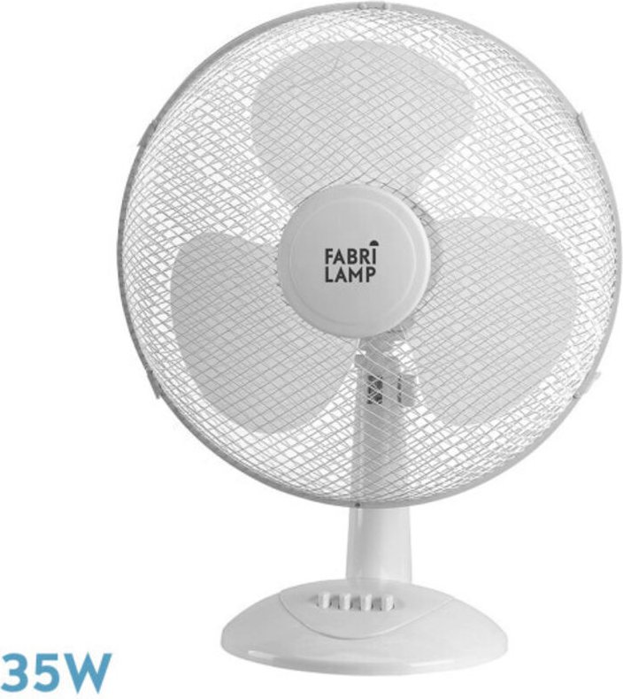 Cape Tischventilator mittel weiß 3vel 35w oszillierend 3 Flügel weiß 47,5x34x20cm