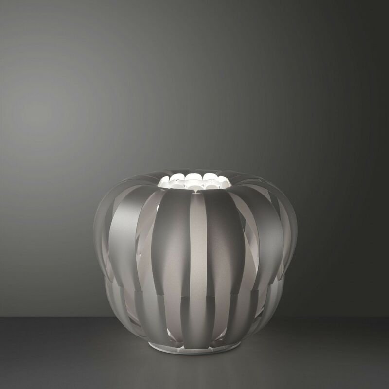 Silberne Tischlampe aus weißem Metall Cm. 29 x 23h