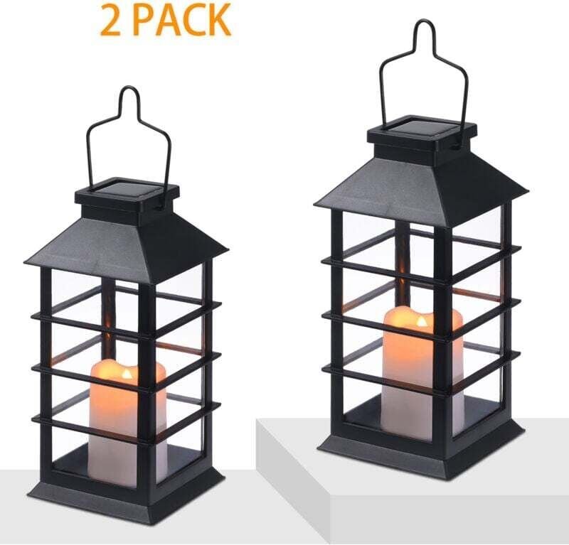 Dekorative Solarlaterne für draußen mit wasserdichtem LED-Flackerndem Kerzeneffekt, perfekt als Solar-Tischlampe oder Hä...