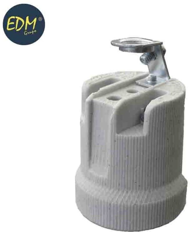 Porzellan EDM Fassung auf Gewindestangen E27 44013