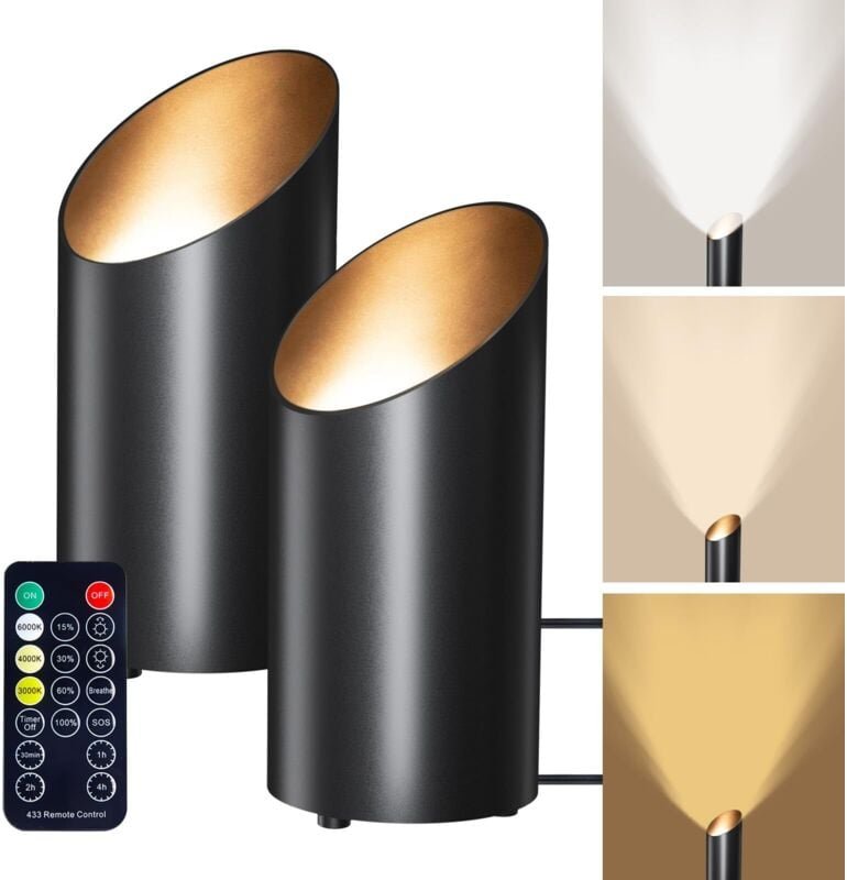 2er-Set Bodeneinbaustrahler – 6000K LED-Strahler mit Fernbedienung und Timer, 3 Farbtemperaturen und dimmbar zur Beleuch...