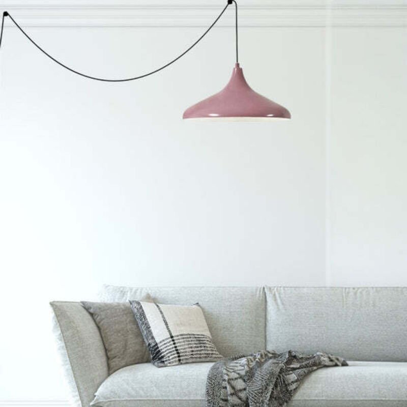 Champion Schlichte Lila Plug in Pendelleuchte - Hängelampe für Wohnzimmer, Küche, Büro, Lounge