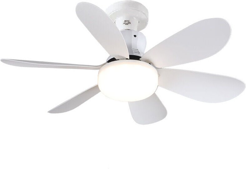 Deckenventilator mit Licht und Fernbedienung, 52 cm, 40 W, kleiner, dimmbarer LED-Deckenventilator mit E27-Fassung