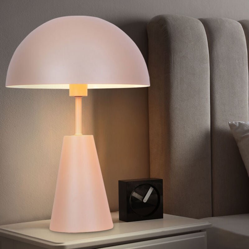Tischlampe Pilz Nachttischleuchte Wohnzimmerlampe Tischleuchte im Pilzdesign E14, Metall champagnerfarben, 1x E14, DxH 2...