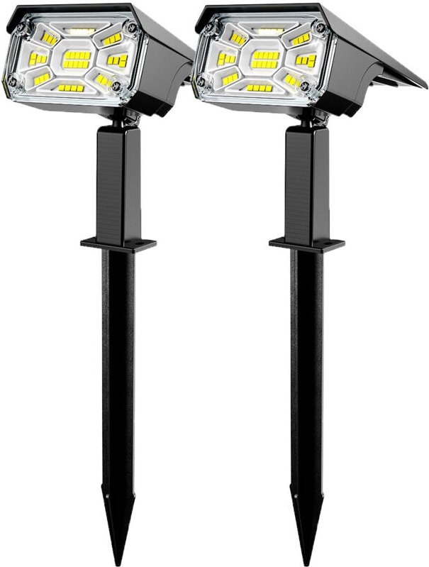 Set aus 2 Außen-Solarleuchten, 3 Modi Außen-Solar-Spotlights für Garten, 2-in-1 Funktion und IP65 wasserdicht, superhell...