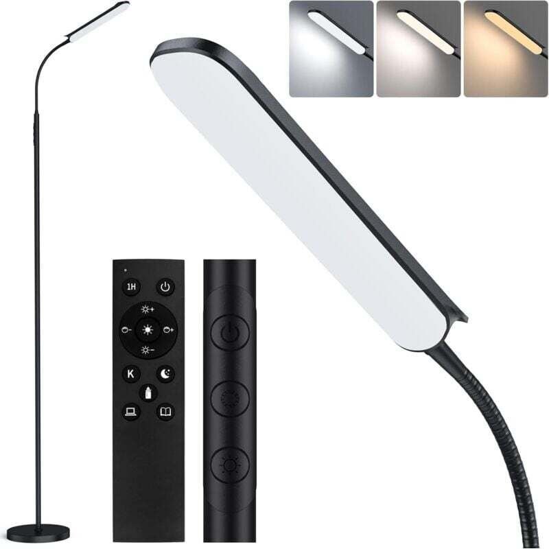 Stehlampe, 18 W, 2200 lm LED-Stehlampe mit Fernbedienung und Touch-Steuerung, linear dimmbarer Farbtemperatur und Hellig...