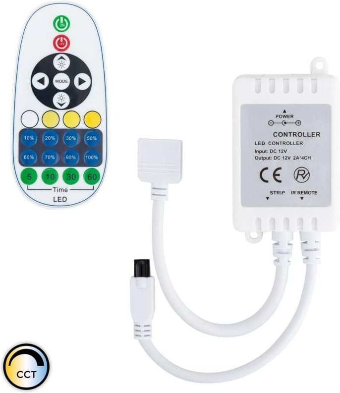 Efectoled - Controller LED-Streifen cct Wählbar 12V dc, Dimmer mit IR-Fernbedienung 23 Tasten Weiß