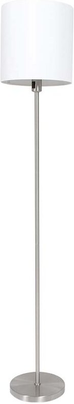 Stehleuchte Standlampe Leuchte Beistellleuchte Wohnzimmer, Metall silber Stoff