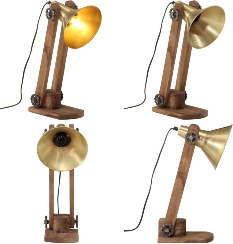 Schreibtischlampe 25 W Antik-Messing 23x13x52 cm E27 - Industriestil - Messingfarben