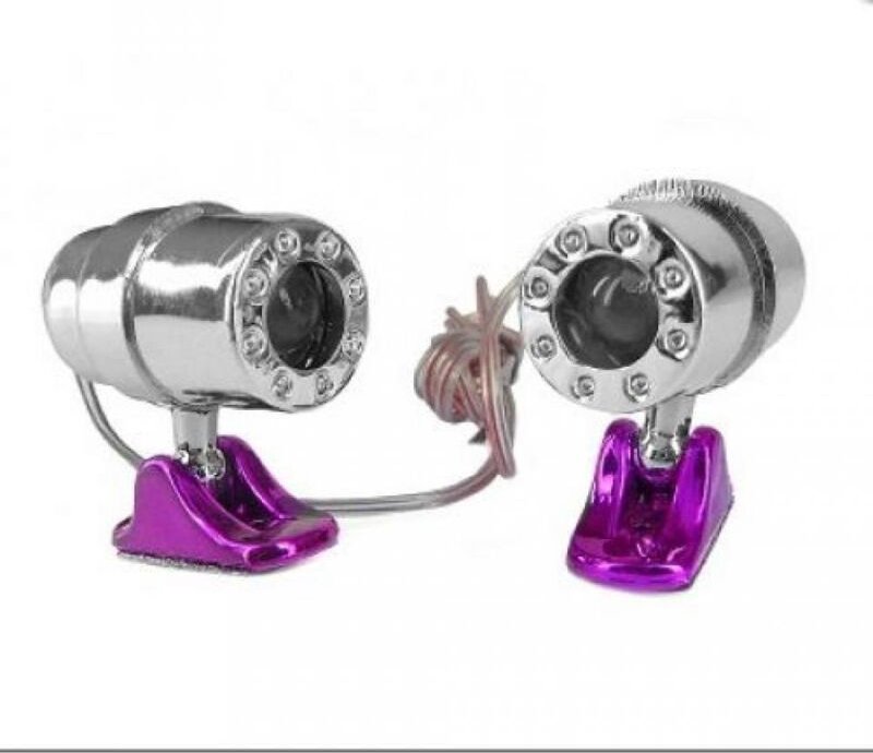 paar mini led-spot blau tnt chrom und violett für motorroller