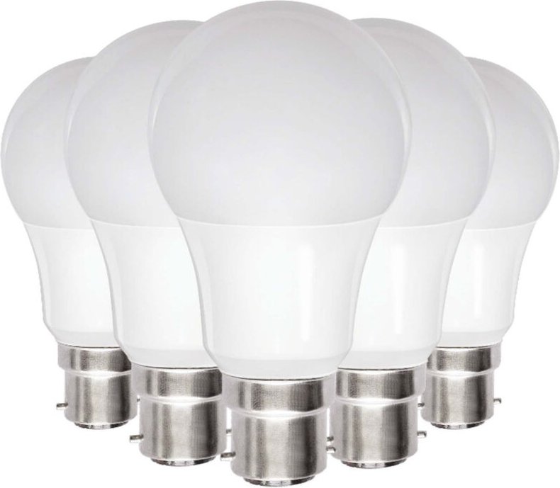 ampoule opaque classic poire led b22 9w 810lm blanc chaud lot de 5 - fox light
