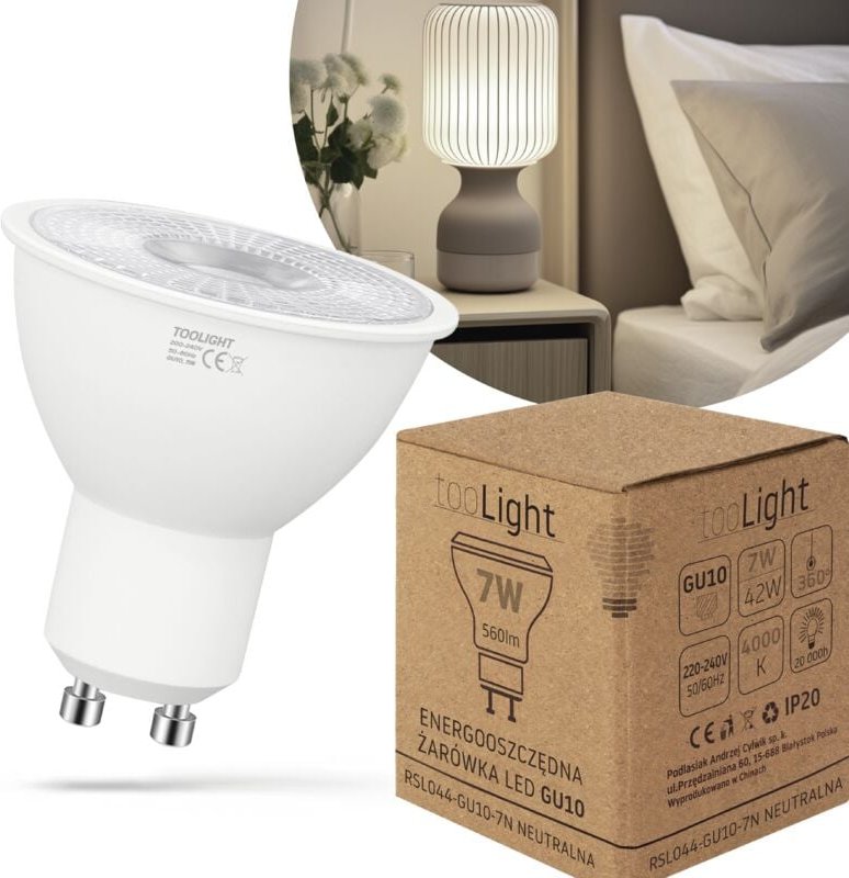 Toolight - glühbirne led RSL044 GU10 7W neutral