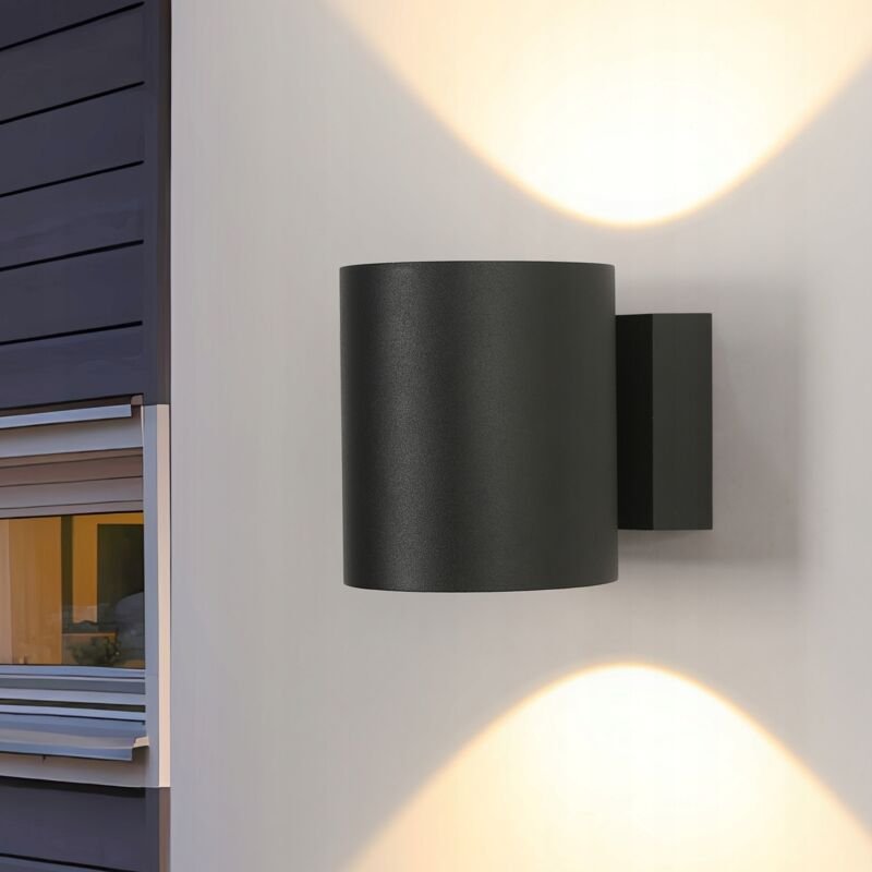 GOECO Außenwandleuchte, 14 W, schwarze LED-Außenwandleuchte, IP65 wasserdicht, 3000 K, 350° drehbar, quadratische Wandle...