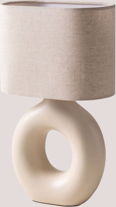 Katy Keramik-Tischlampe Gardenia Weiß - Sklum