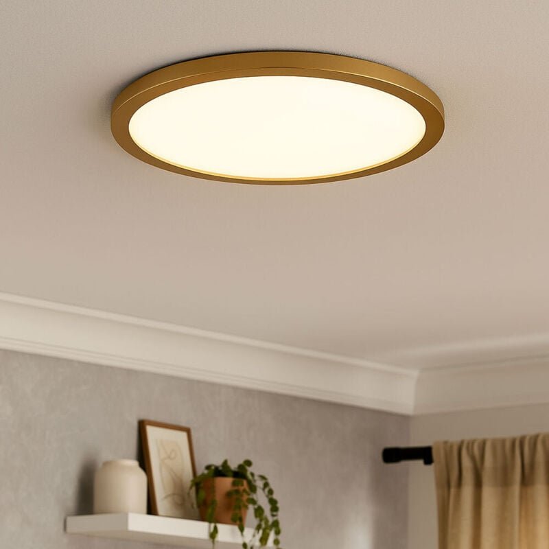 Deckenleuchte Badezimmerlampe Deckenlampe Wohnzimmerleuchte Esszimmerleuchte, Messing weiß, Backlight IP44 Memoryfunktio...