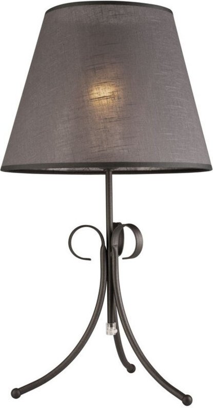Lamkur Lorenzo Tischlampe mit Stoffschirm Anthrazit, 1x E27