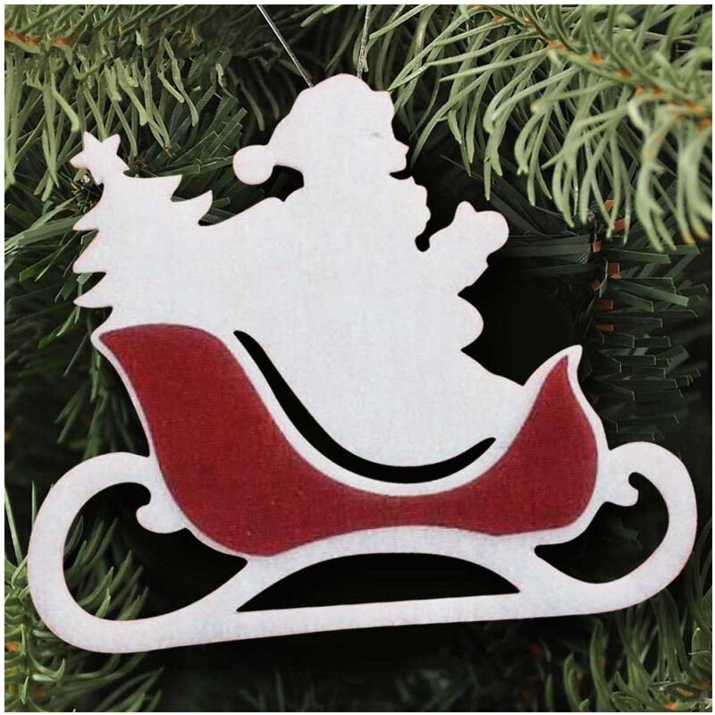 Trade Shop Traesio - Trade Shop - slitta babbo natale ovatta und juta 2 colours 44 cm für lebensmittel -