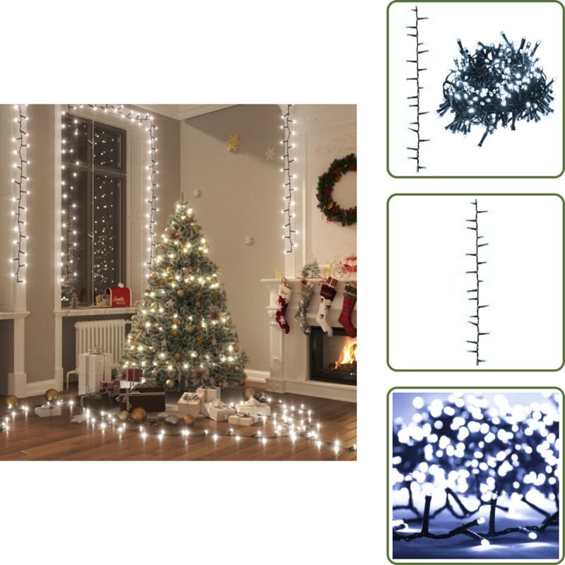 LED-Lichterkette mit 1000 LEDs Kaltweiß 25 m pvc - Weihnachtsdeko - LED-Lichtringe - Lichterkette - Innenbeleuchtung - F...