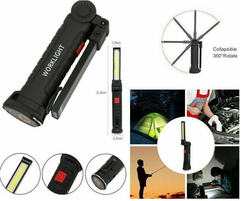 Thumbnail - Trade Shop Traesio - Trade Shop - mini wiederaufladbare led cob magnetische gelenk licht lampe arbeit mechanisch -
