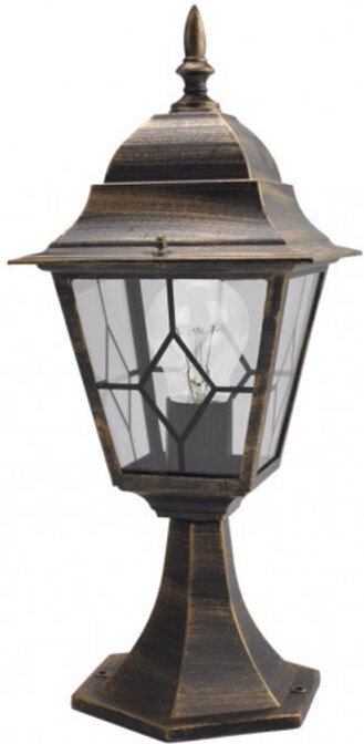 Fabrilamp - Bootes Aluminium Außenwandleuchte 1xe27 schwarz/gold 44x18,5x18,5 cm ip4