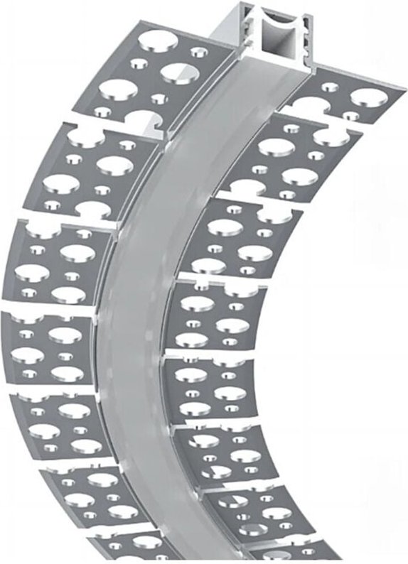 Trade Shop - 5PZ PROFILO IN ALLUMINIO FLESSIBILE CURVABILE AD INCASSO 1,5MT PER STRIP LED AL-35-S -