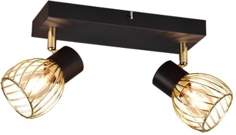 Thumbnail - Deckenstrahler ardon mit Gitter Lampenschirmen in Gold, Breite 30cm